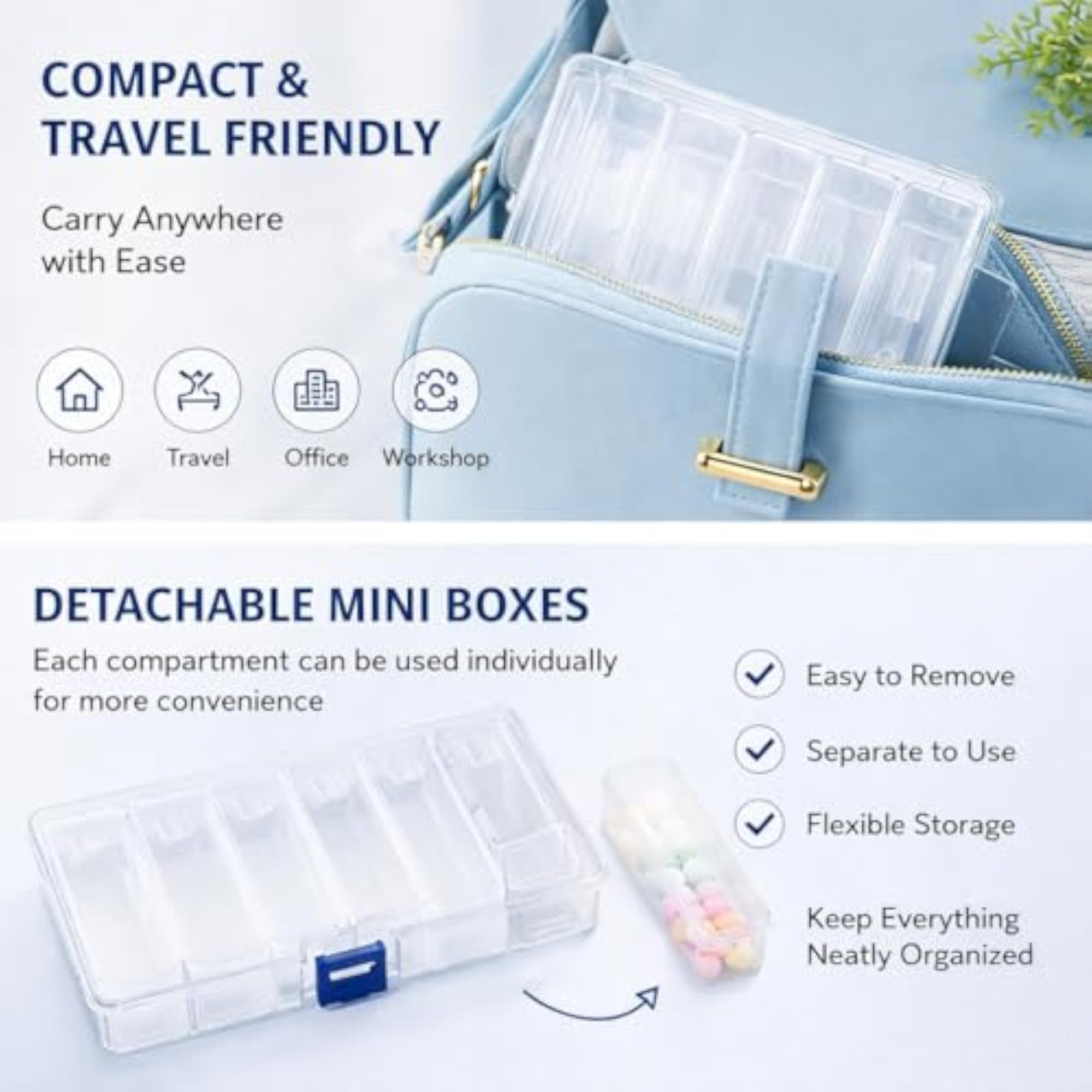 Transparent Jewellery Organizer Pouch with Zipper